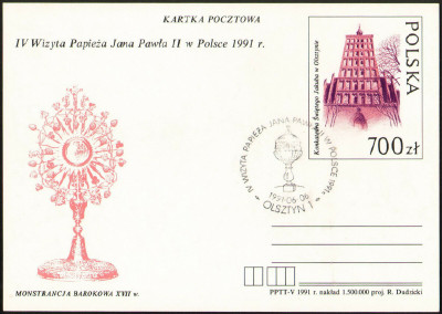 Cp 1018 [KO91 044] Fourth visit of pope John Paul II in Pola